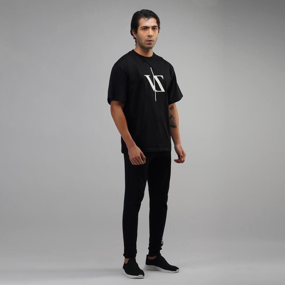 Space Black Drop Shoulder T-Shirt