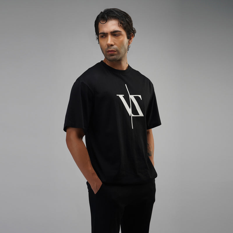 Space Black Drop Shoulder T-Shirt