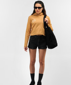Mocha Brown Crop Hoodie