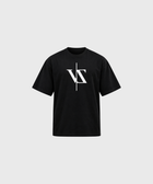 Camiseta negra con hombros caídos Space