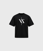 Camiseta negra con hombros caídos Space