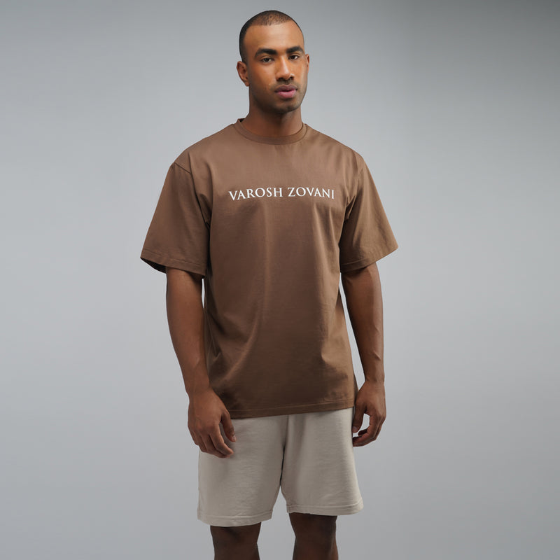 Cocoa Brown Drop Shoulder T-Shirt