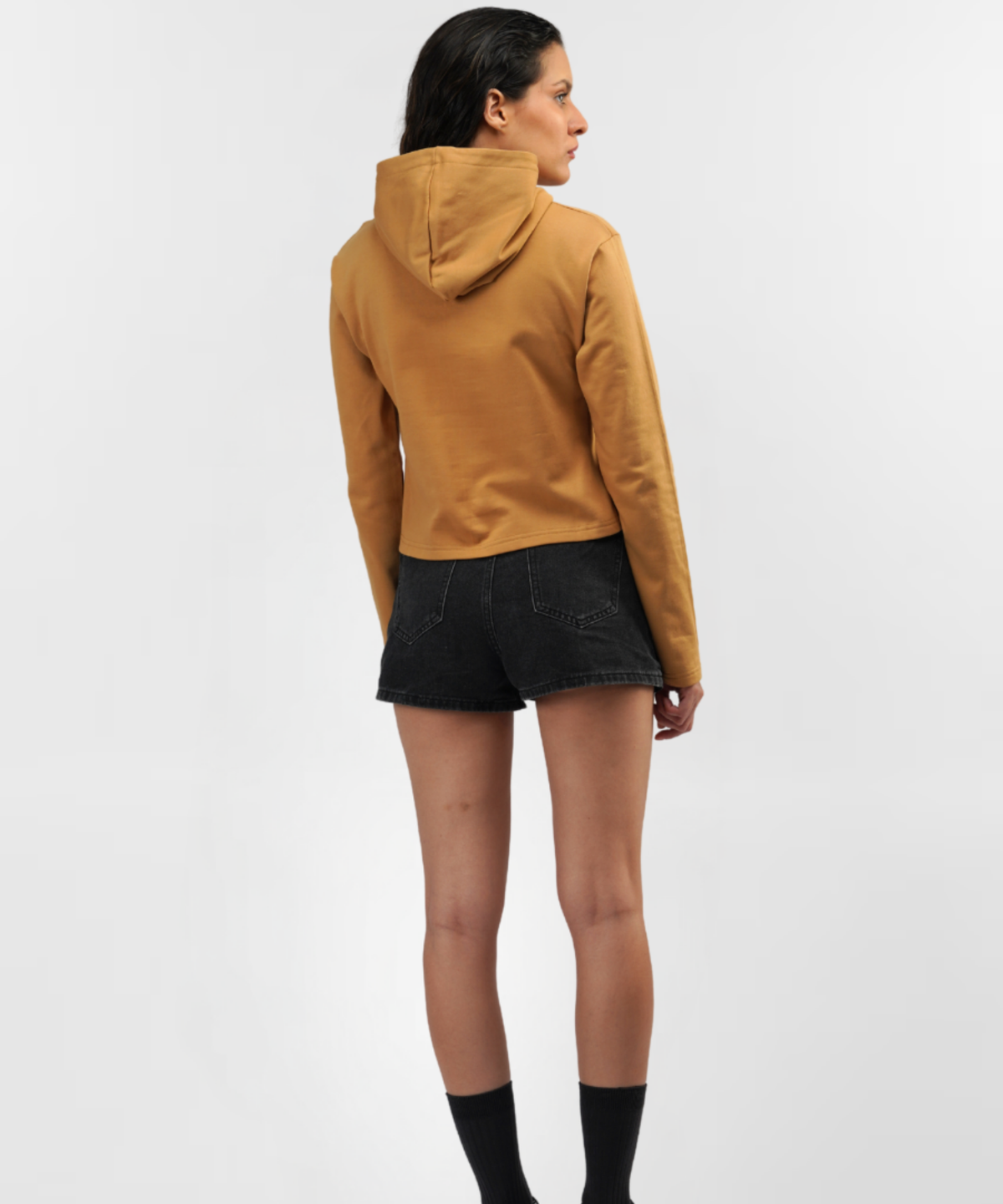 Mocha Brown Crop Hoodie