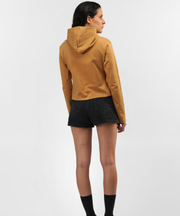 Mocha Brown Crop Hoodie