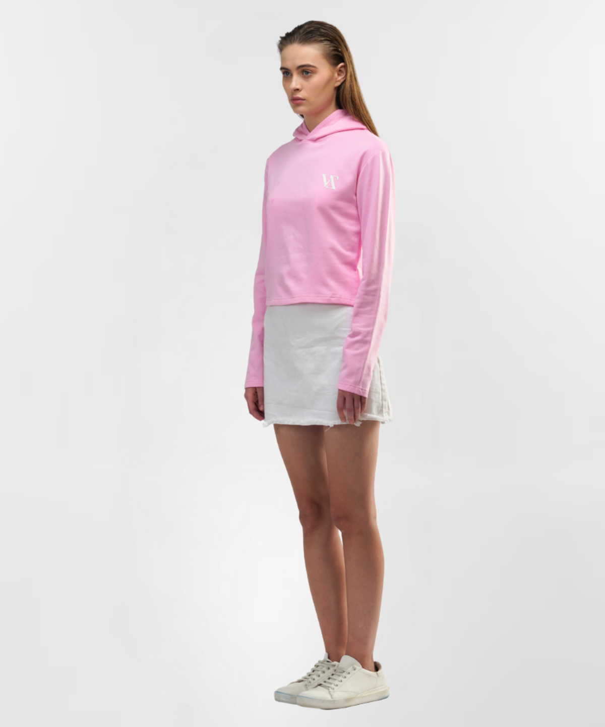 Mauve Pink Crop Hoodie