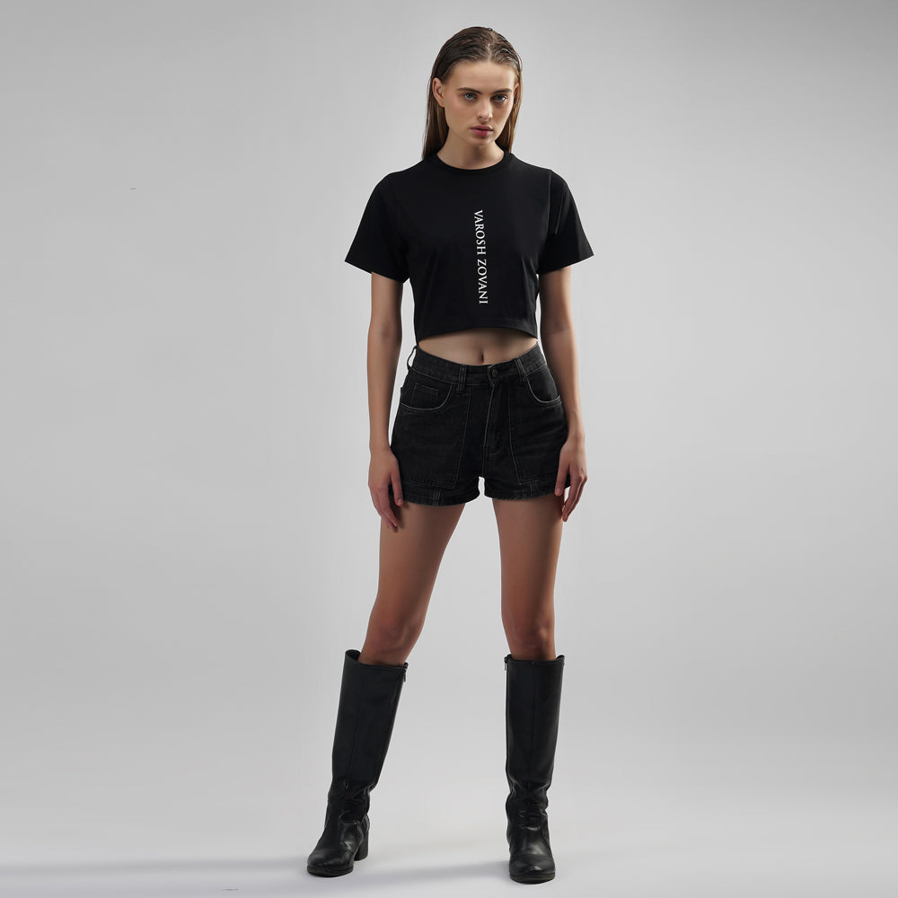 Eclipse Black Crop-Top