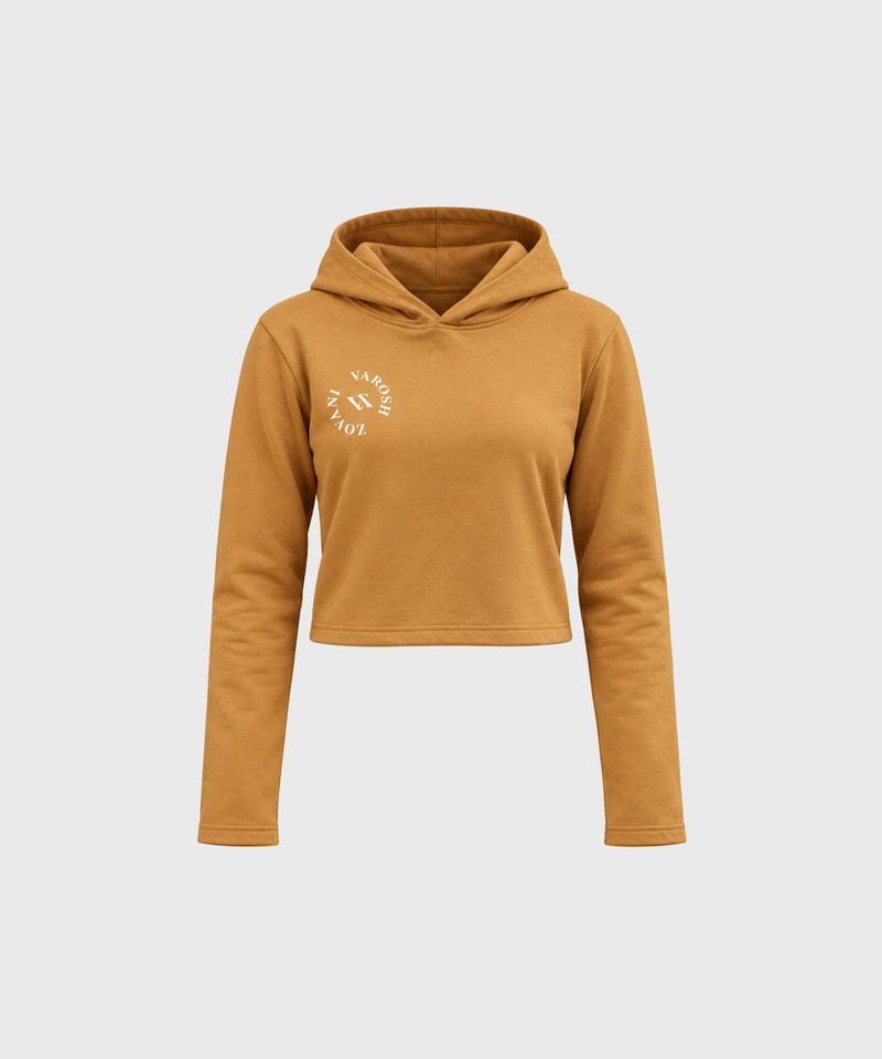 Mocha Brown Crop Hoodie
