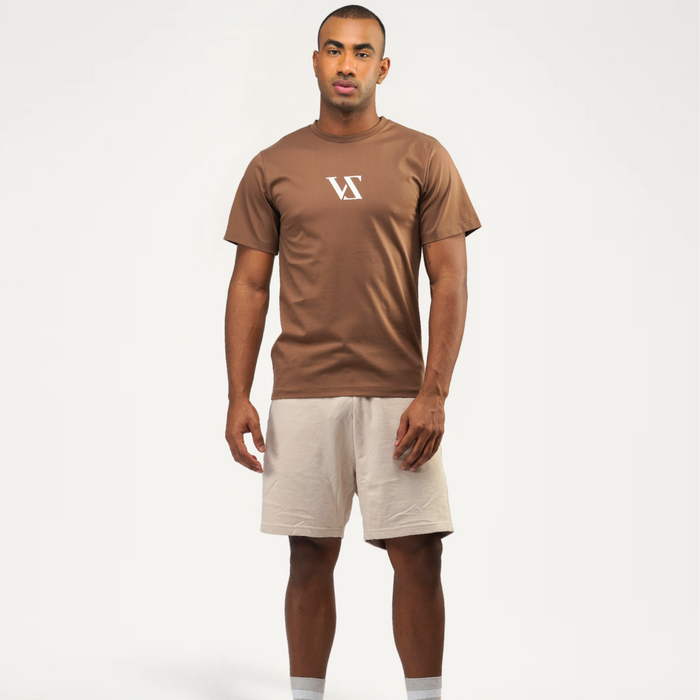 Auburn Brown Slim Fit T-Shirt for Men – Varosh Zovani front view