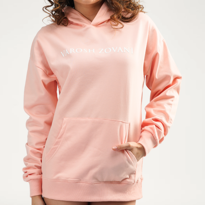 Champagne Pink Drop Shoulder Hoodie
