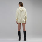 Vanilla White Drop Shoulder Hoodie