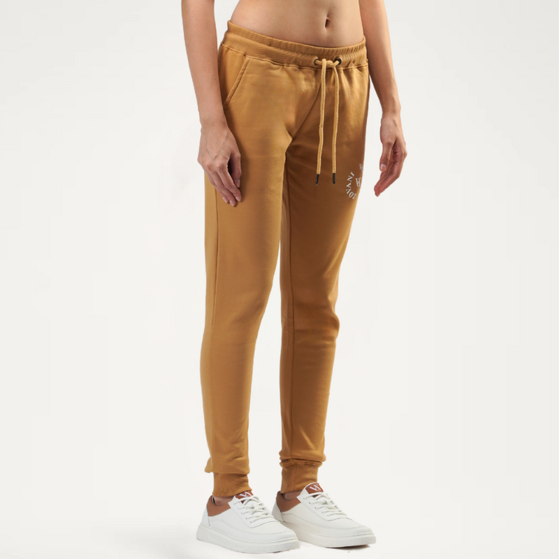 brown track pants women's