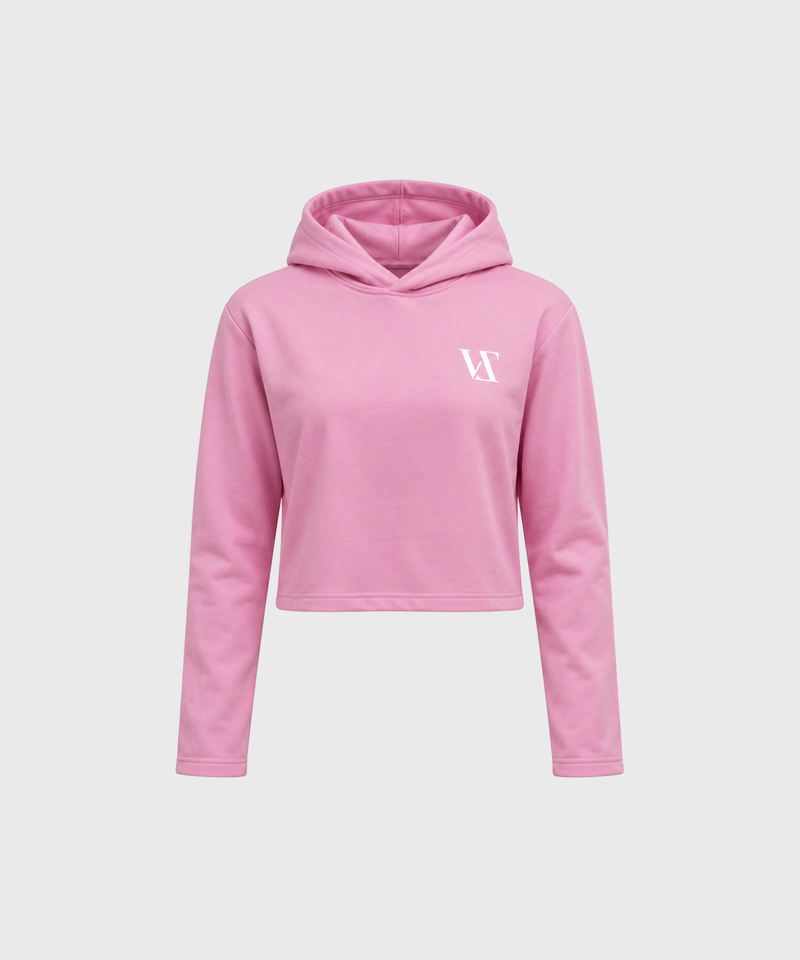 Mauve Pink Crop Hoodie