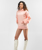 Champagne Pink Drop Shoulder Hoodie