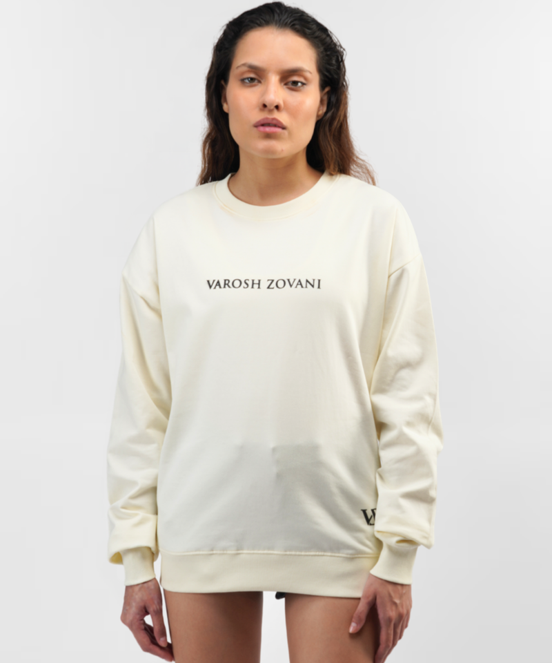 Opalescent Off-White Drop Shoulder Sweatshirt