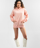 Champagne Pink Drop Shoulder Hoodie