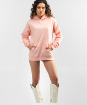 Champagne Pink Drop Shoulder Hoodie