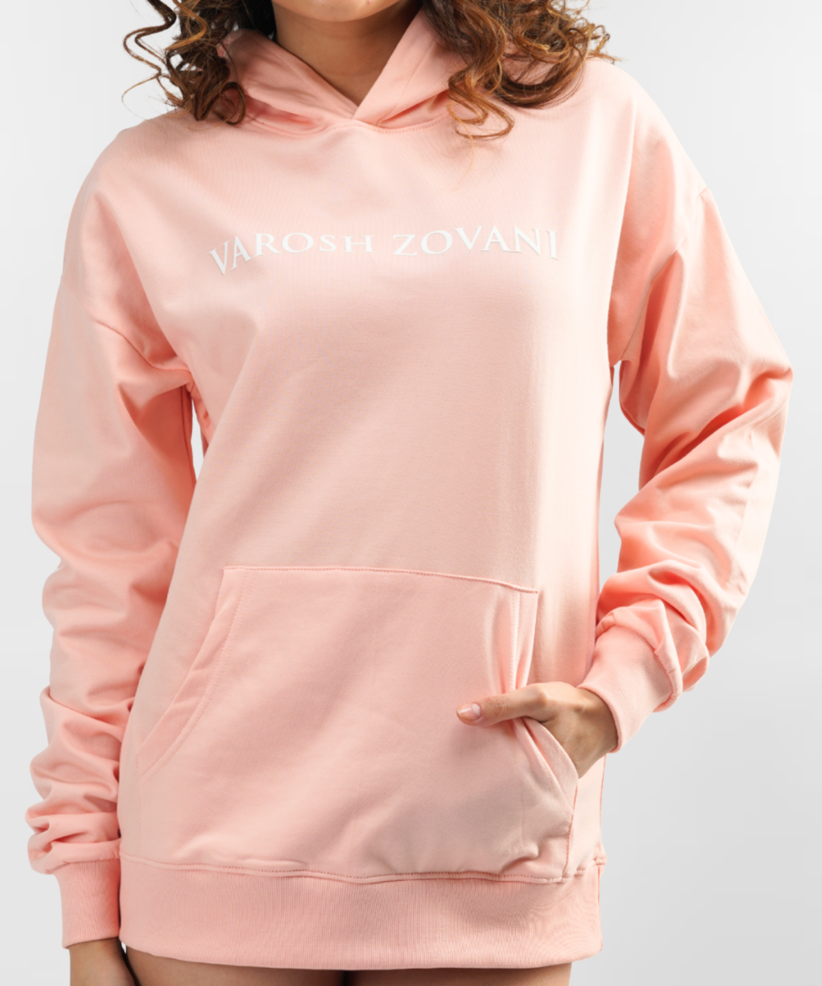 Champagne Pink Drop Shoulder Hoodie