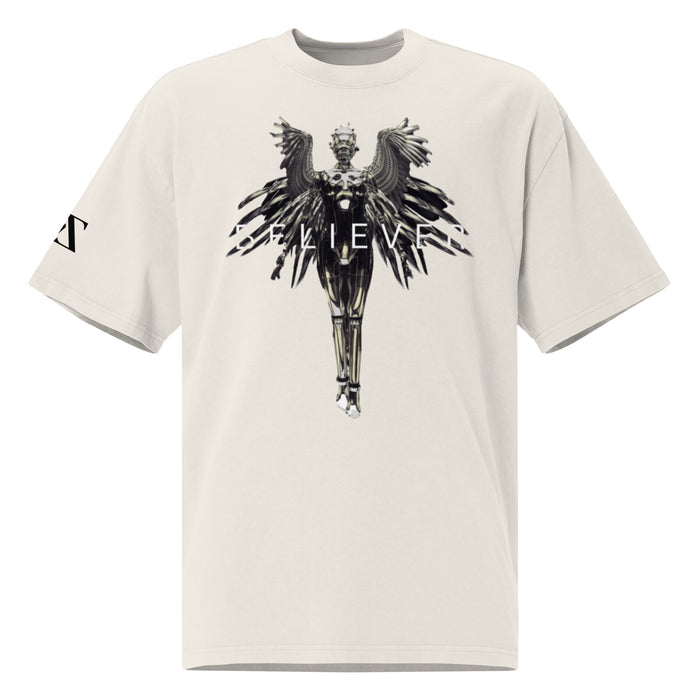 Liberé Oversized Faded T-Shirt Faded Bone – Varosh Zovani front view